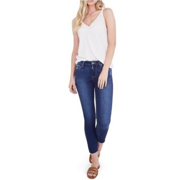 PAIGE Denim - Paige Kylie Crop Mid-Rise Skinny Jeans Medium Wash Blue Size 31